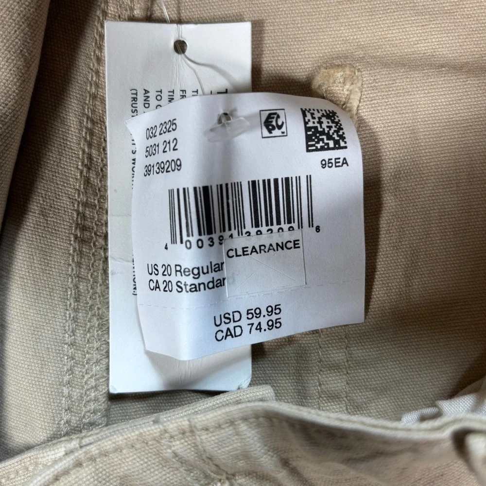 American Eagle Mens 40x30 Cargo Pants High Rise Straight Stretch Khaki Tan NWT